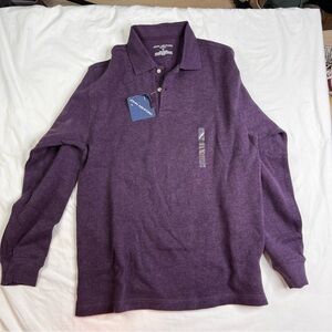 John Ashford NEW Polo Long Sleeve Pullover Purple Shirt Sz Medium NWT L030225